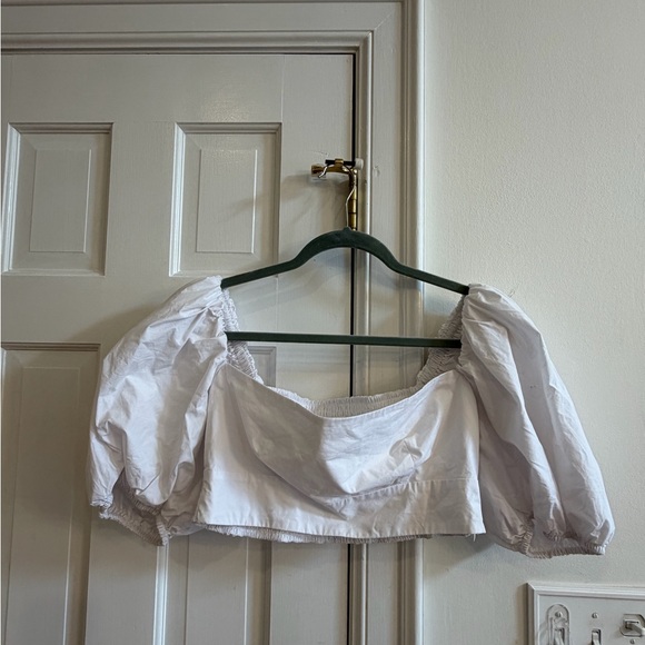 Susana Monaco White Puff Sleeve Crop Top - Picture 5 of 8